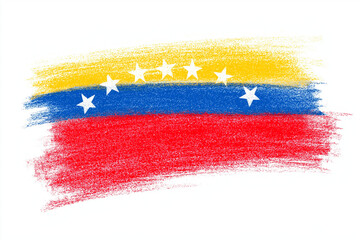 Venezuela Flag Brush Stroke Watercolor Artistic Design