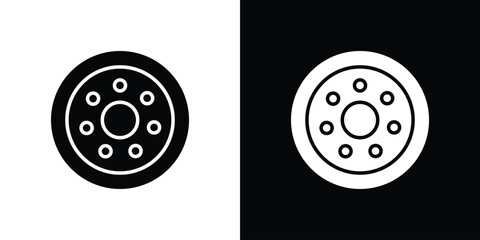 Car bearing icons symbols in flat style.