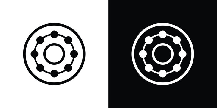 Car bearing icons symbols in flat style.