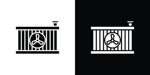 car radiator icons symbols in flat style.