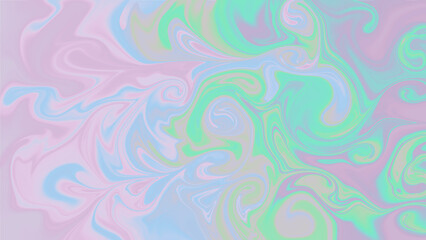 Pastel Marble Abstract Background &ndash; Soft Swirl Texture in Pink, Blue, and Green - Iridescent Pastel Liquid Texture for Digital Design Projects