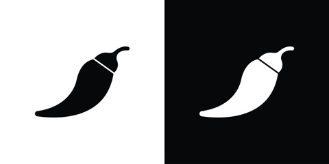 chilli pepper icons symbols in flat style.