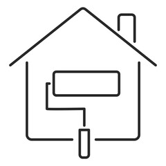 real estate home renovation line icon
