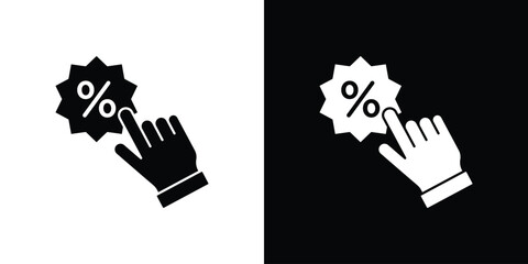 Click through rate icons symbols in flat style.