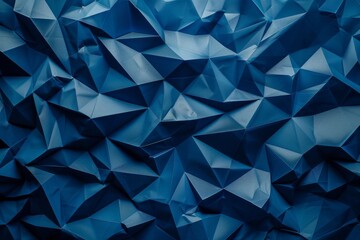 Obraz premium Textured blue paper with geometric folds and shadows
