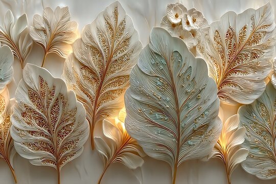 Decorative 3d floral wall texture high resolution picture
