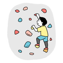 ボルタリングをする男の子のイラスト