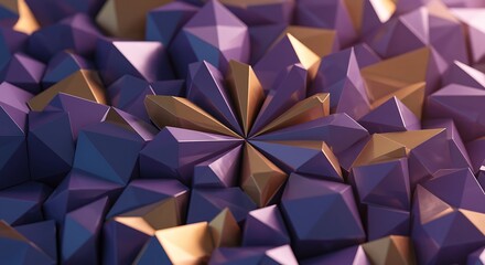 Abstract background with purple and gold geometric shapes design pattern