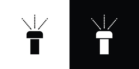 Lawn sprinkler icons symbols in flat style.