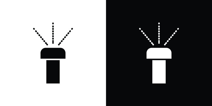 Lawn sprinkler icons symbols in flat style.