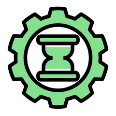 Work Process Hourglass Management Icon from Time Management Collection (Glyph Color Lineal Style)
