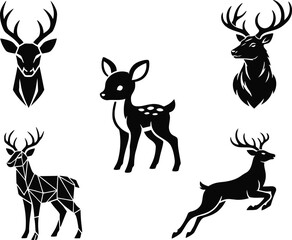 Fototapeta premium This is high-quality silhouettes of stylized deer!