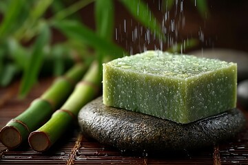 Eco bamboo soap handmade organic bath high resolution picture