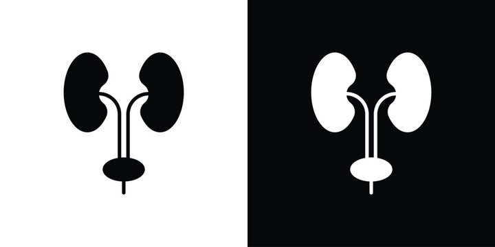 Urology icons symbols in flat style.