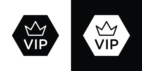 VIP icons symbols in flat style.
