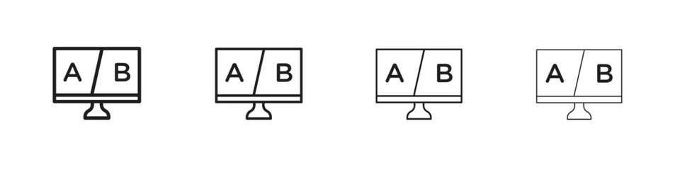 A B testing icons collection web design, minimal line style © Hunt