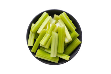 Fresh cut celery, raw celery stem