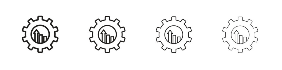 Business development icons collection web design, minimal line style