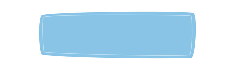 Fluid blue rectangle quote frame with hand drawn banner template style. Modern textbox and box label, creative background element for message or comment, clean abstract border format.