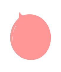 Obraz premium Organic round speech bubble with doodle style and hand drawn effect. Conversation balloon and message icon for chat or talk, playful form in soft pink for modern communication concept or creative