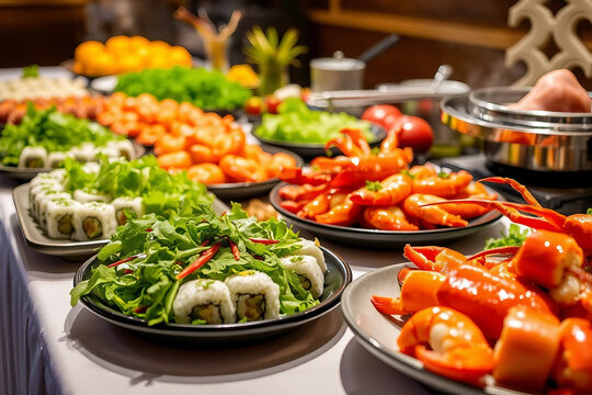 Sushi buffet delicious seafood food