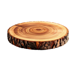 Polished wood slice shows age rings