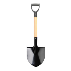 Heavy Duty Black Metal Shovel with Wooden Handle for Gardening and Landscaping Tasks