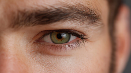 Close-up macro view of a men's green eye