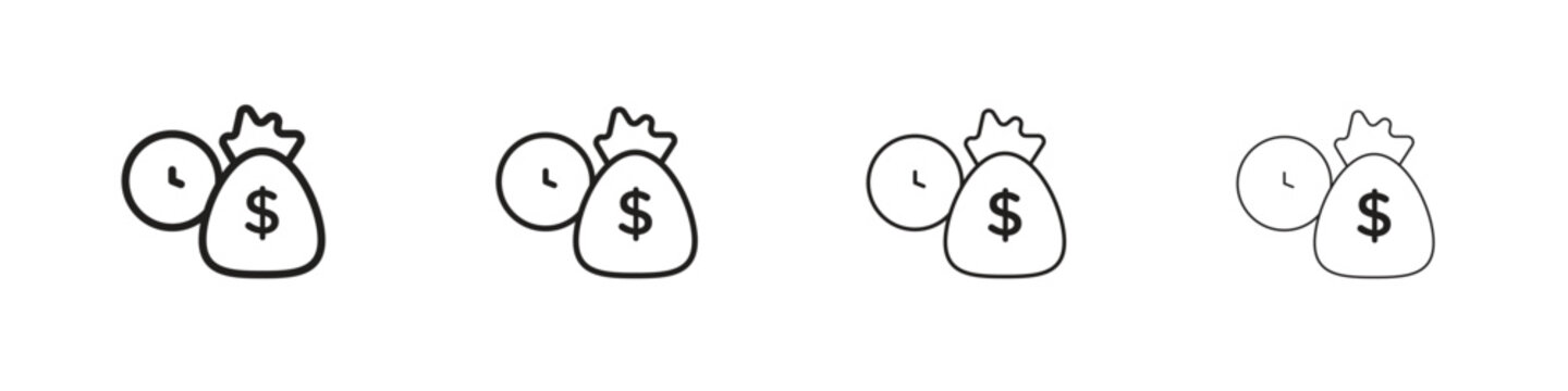 Long term investment icons collection web design, minimal line style