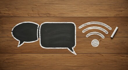Digital Communication Concept with Chat Bubbles and Wi-Fi Icon