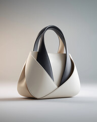 Modern handbag featuring minimalist bicolor leather design