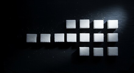 Fototapeta premium Minimal Sugar Cube Arrangement on Dark Background