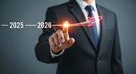 Businessmans Vision - Charting Growth from 2025 to 2026.