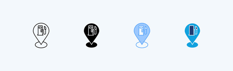 Gas Station Multiple Icon Illustration Vector