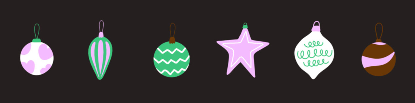 Set of Christmas Ornaments and Decoration