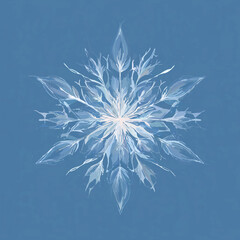 Floral Snowflake Illustration on Teal Background

