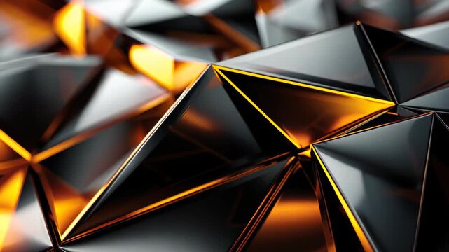 Geometric Harmony: An abstract composition unfolds, showcasing a captivating arrangement of interconnected triangular forms, which create a play of light, shadows, and textures.