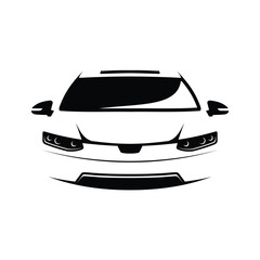 Silhouette front of car in flat style Automotive design symbol