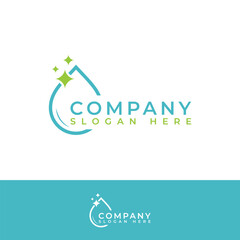 Smart clean logo with outline droplet design flat style design symbol