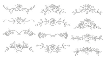Fototapeta premium Elegant rose flower design elements for invitations and cards, original vector graphic with scalable design for versatile use, vintage floral decoration