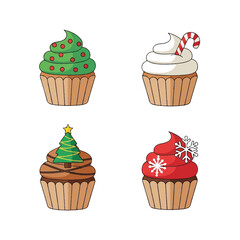 Festive Christmas Cupcakes: Holiday Treats with Unique Designs.