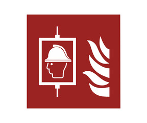 ISO 7010 F017 Firefighters’ lift sign illustration on transparent background. 