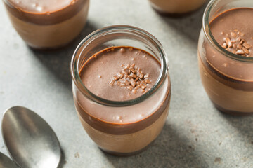 Sweet Dark Chocolate Mousse Pudding Parfait