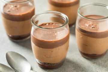Sweet Dark Chocolate Mousse Pudding Parfait