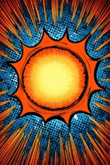 Colorful comic book style explosion graphic design.