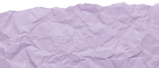Tear edge of lavender purple wrinkled paper, isolated textured scrap for collage design