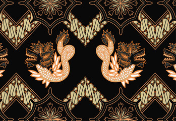 A variety of Indonesian batik that is very famous for its fauna motifs