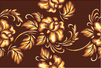 A variety of Indonesian batik that is very famous for its floral motifs