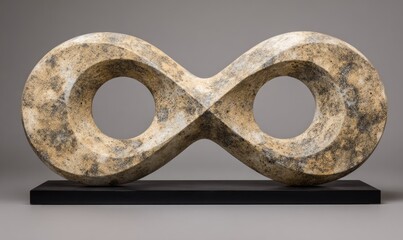 Abstract sculpture of an infinity symbol.