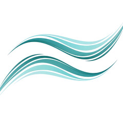 Dynamic abstract blue and teal wave elements, depicting fluid motion and graceful curves, suitable for modern graphic design projects and decorative backgrounds